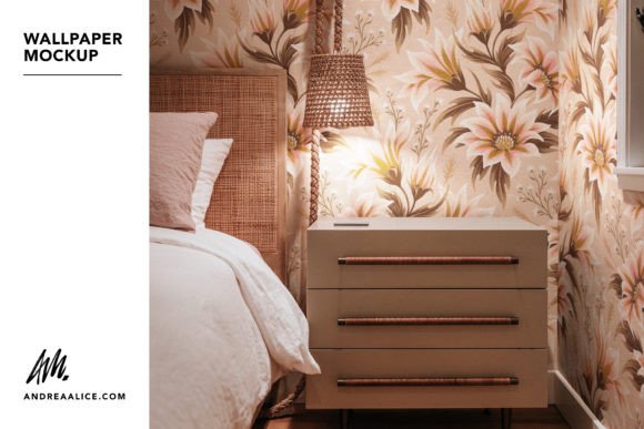 Download Wallpaper Mockup - Rustic Bedside - Premium Resources