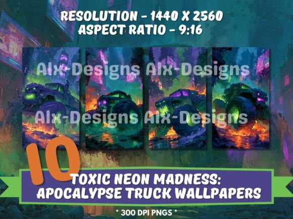 Download 10x Toxic Neon Monster Truck Wallpaper - Wallpaper Collection