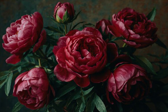 Download Deep Red Peonies Background Wallpaper - Wallpaper Collection